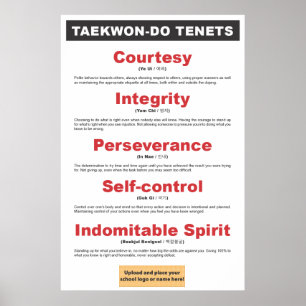 9-3 Customizable Taekwon-Do Tenets Poster