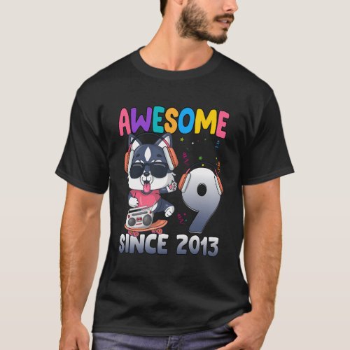 9 9Th Husky Music Awesome Since 2013 T_Shirt