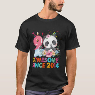 9 Awesome Since 2014 Panda 9Th T-Shirt