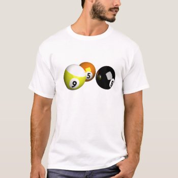 9 Ball 3d Pool Balls T-shirt by Iverson_Designs at Zazzle