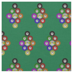 9 Ball Billiards Pool Hall Rack on Green Fabric