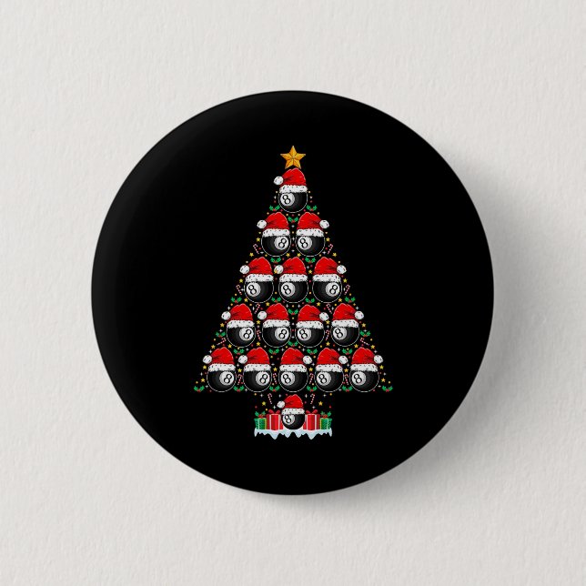 9 Ball Christmas Tree Light Pool Player Nine Ball  Button (Front)