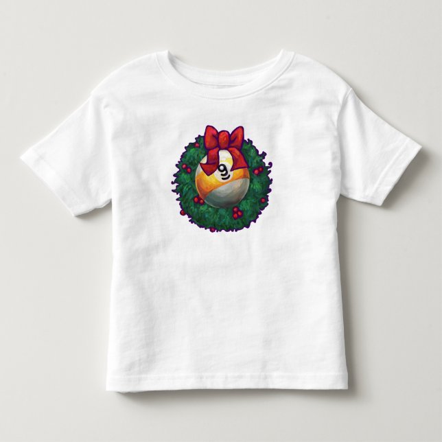9 ball Christmas Wreath Green Toddler T-shirt (Front)