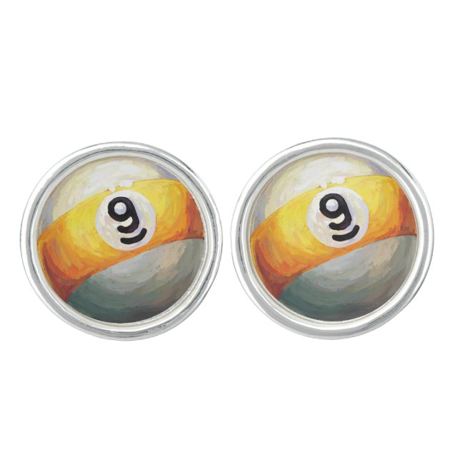 9 ball cufflinks (Front)