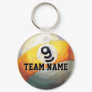 9 Ball Custom Team Name Keychain