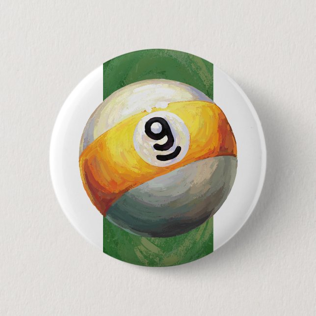 9 ball pinback button (Front)