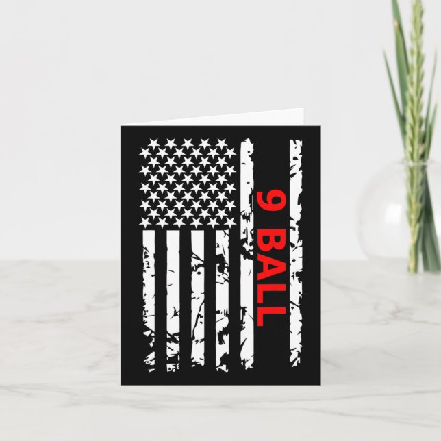 9 Ball Pool Table Billiards Gift  Card (Front)