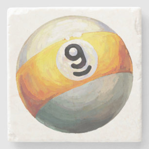 9 ball stone coaster