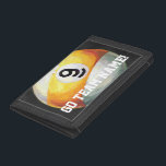 9 ball trifold wallet<br><div class="desc">Nine Ball Art Pool and Billiard Tshirts, gifts and accessories created by ITD Sports Center features our original painting of an 9-ball with plenty of texture and a hint of color reflected from the green pool table. This fun sports ball art makes a great gift for anyone who loves to...</div>