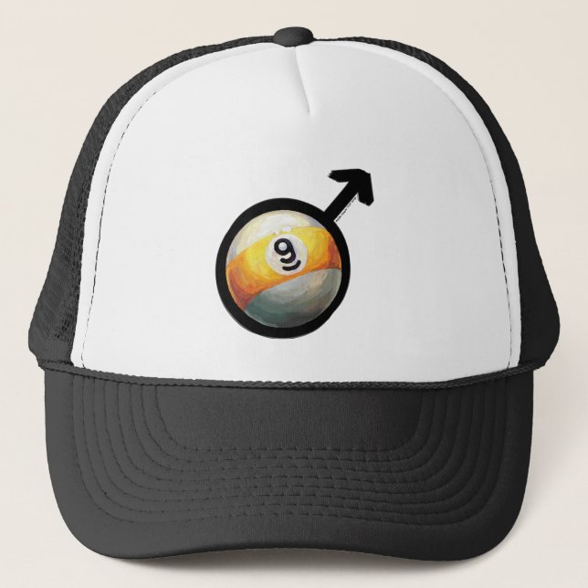 9 ball trucker hat (Front)