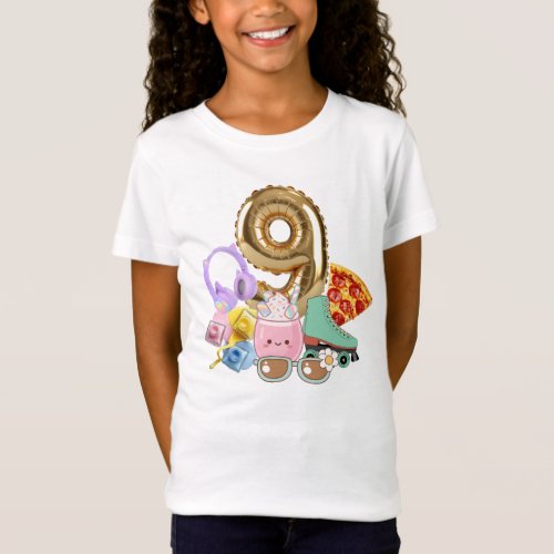 9 Balloon Headphones Pizza Kawaii Drink Skates T-Shirt