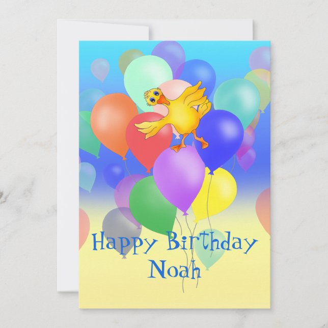 9 Balloons Birthday Poem by The Happy Juul Company Card (Front)