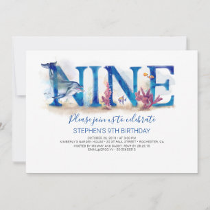 9 Birthday Invitation Under the Sea Marine Park