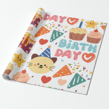 9- Boys Birthday wrapping paper pattern