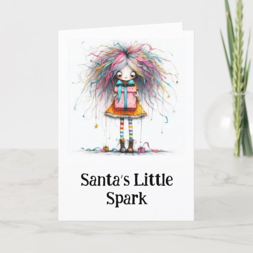 **9 Colorful AP97 Whimsical Christmas Girl Gift  Thank You Card