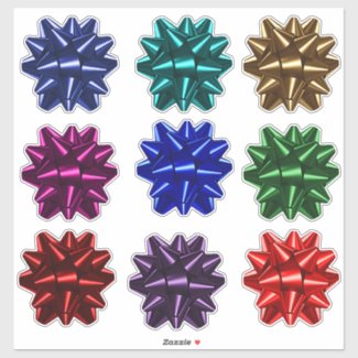 9 Crush Proof Gift Wrap Bows for Mailing Kiss Cut Sticker