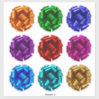 9 Crush Proof Gift Wrap Bows for Mailing Kiss Cut Sticker
