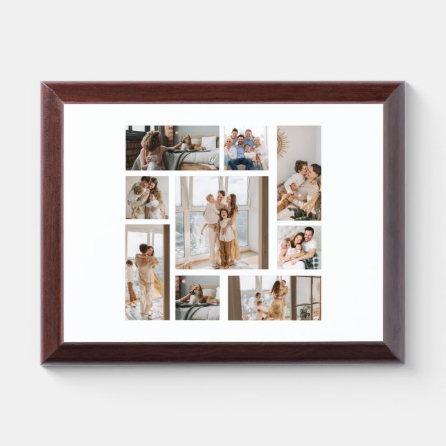 9 Custom Photo Collage Award Plaque (Horizontal)