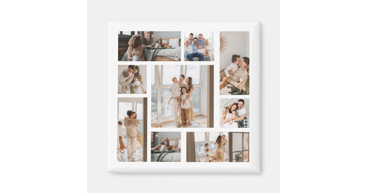 9 Custom Photo Collage Template Magnets | Zazzle