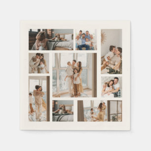 9 Custom Photo Collage Wood Wall Art Napkins