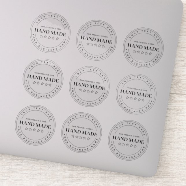 9 Custom Small Business Handmde Transparent Sticker (Detail)