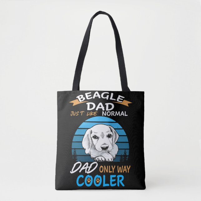 9 Dad Beagle Dad Cooler Tote Bag (Front)