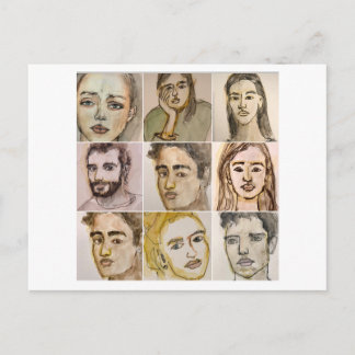 9 faces (Number 4) Postcard