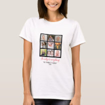 9 Family Photo Collage Family Name T-Shirt