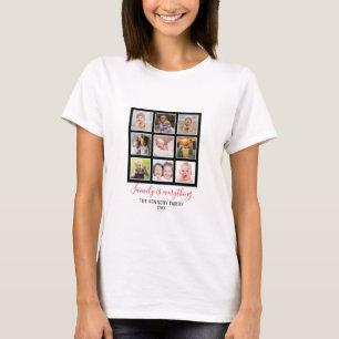 9 Family Photo Collage Family Name T-Shirt