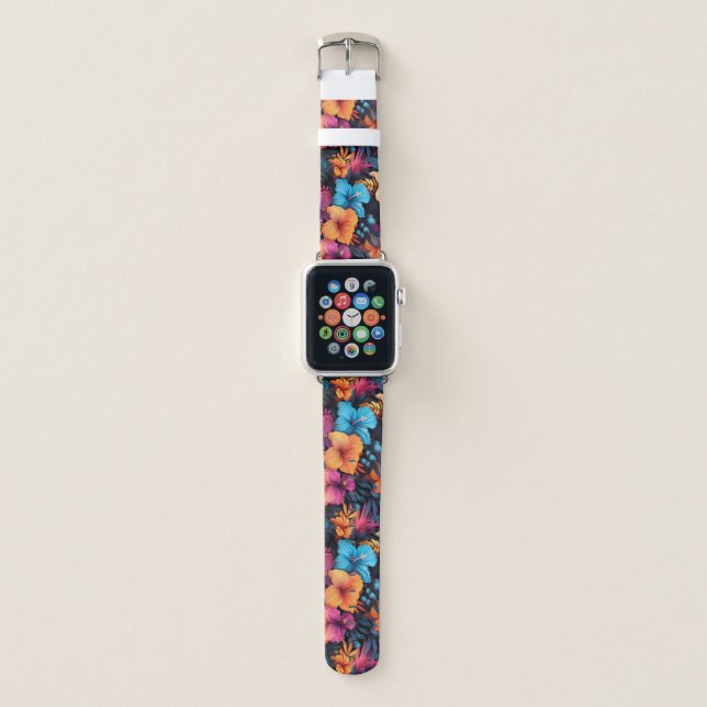 #9 Floral Pattern Apple Watch Band (Front)
