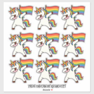 9 Gay Pride Dabbing Unicorns With Flag Sticker