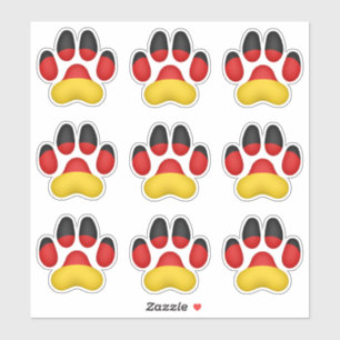 9 German Dog Paw Prints Sticker
