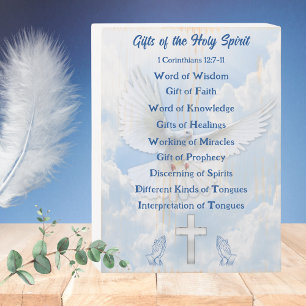 9 Gifts of the Holy Spirit Verse, Wood Plaque Box