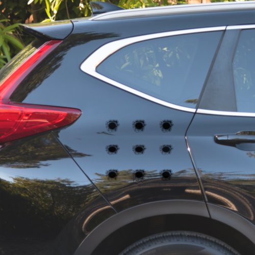 9 Individual Bullet Burst Custom Vinyl Stickers