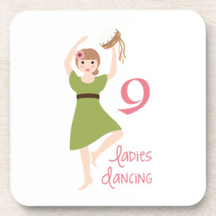 9 Ladies Dancing Beverage Coaster