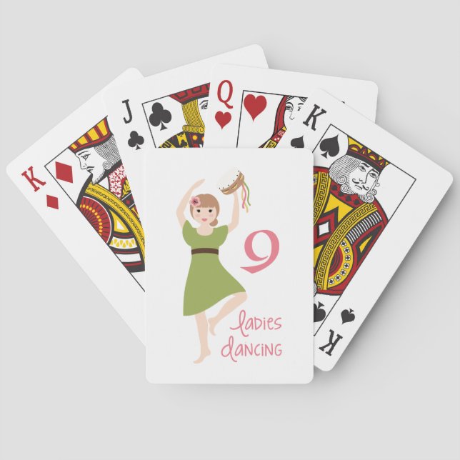 9 Ladies Dancing Poker Cards (Back)