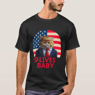 9 Lives Baby Cat Trump 2024 Win Victory Winner Tru T-Shirt