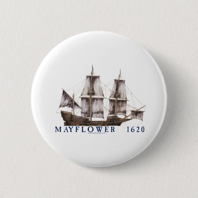 9 mayflower ship button (Front)