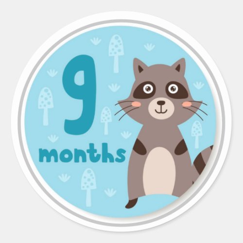 9 Month Baby Milestone Classic Round Sticker