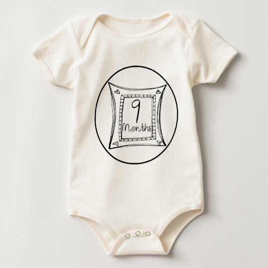 9 Months Doodle Milestone Baby Bodysuit
