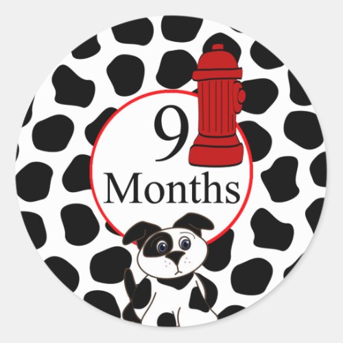 9 Months Firefighter Milestone Classic Round Sticker