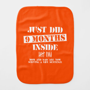 9 Months Inside Baby Burp Cloth