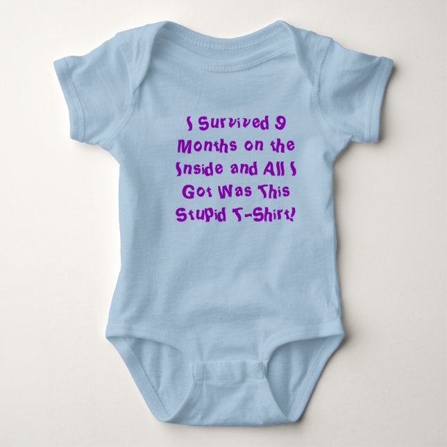 9 Months on the Inside - Boy Baby Bodysuit (Front)