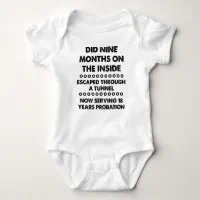 9 Nine Months On The Inside Escape Funny Romper | Zazzle