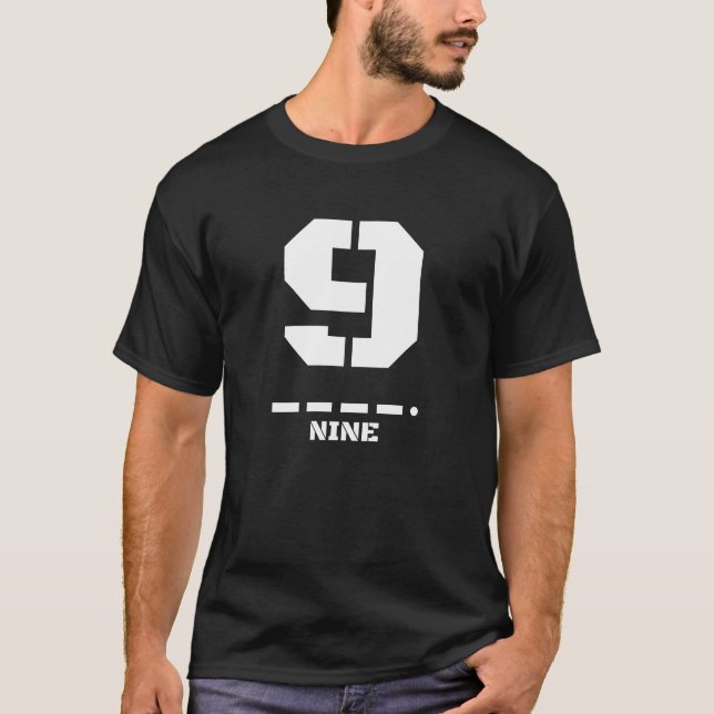 9(Nine) NATO Phonetic Number & Morse Code T-Shirt (Front)