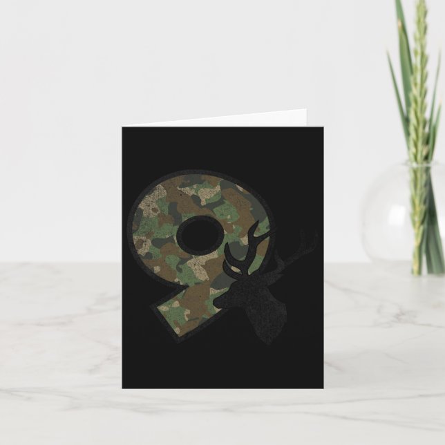 9 Nine Year Old Boy Ninth Birthday Country Camo De Card (Front)