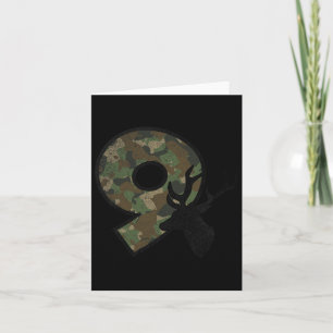 9 Nine Year Old Boy Ninth Birthday Country Camo De Card