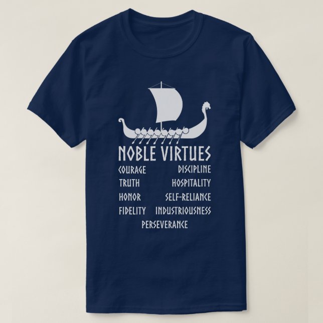 9 Noble Virtues Norse Mythology Nine Viking Virtue T-Shirt (Design Front)