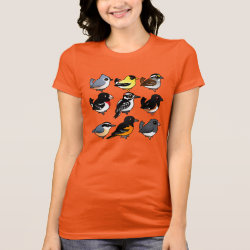 9 Northeast USA Backyard Birds Women's Bella Jersey T-Shirt