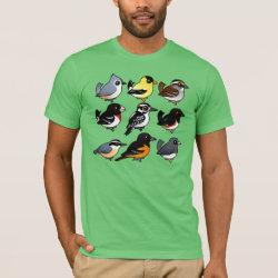 9 Northeast USA Backyard Birds Men's Basic American Apparel T-Shirt